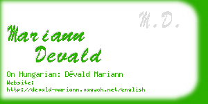 mariann devald business card