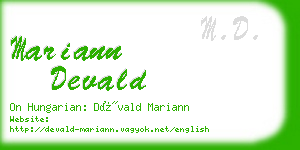 mariann devald business card